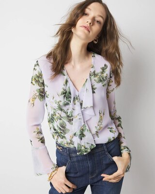 Floral Ruffle Blouse | White House Black Market